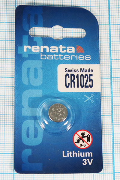 бат 3В\ 30мАч\10x2,5\Li\CR1025\RENATA бат 3В\ 30мАч\10x2,5\Li\CR1025\RENATA