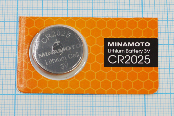 бат  3В\ 145мАч\20,0x2,5\Li\CR2025\MINAMOTO