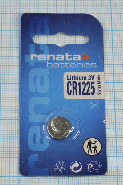 бат  3В\  50мАч\12,5x2,5\Li\CR1225\renata