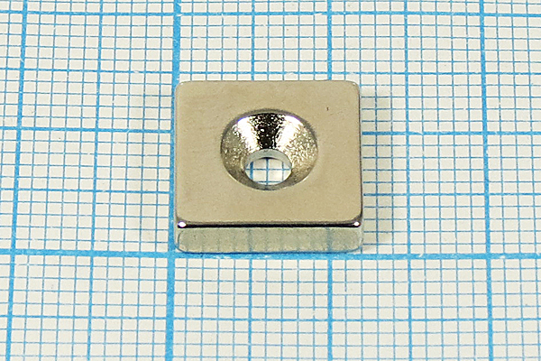 магнит 12,0x12,0x 3/отв d3\паралл\\Ni\\с зенковкой магнит 12,0x12,0x 3/отв d3\паралл\\Ni\\с зенковкой